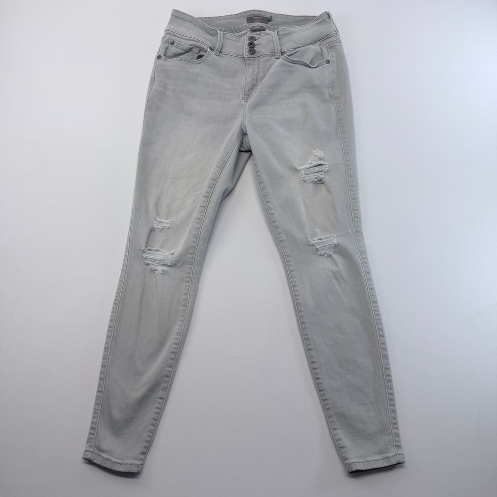 Torrid Gray Distressed Super Soft High Rise Skinny Jeggings Size 12R